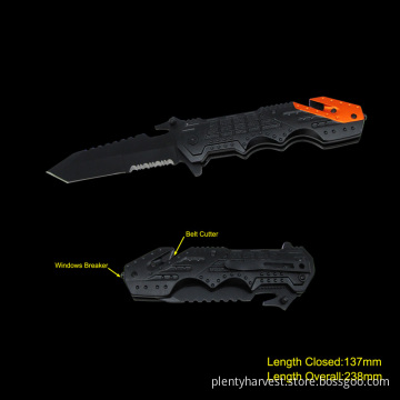 Survival Knife with Window Breaker & Belt Cutter (#3731-717)